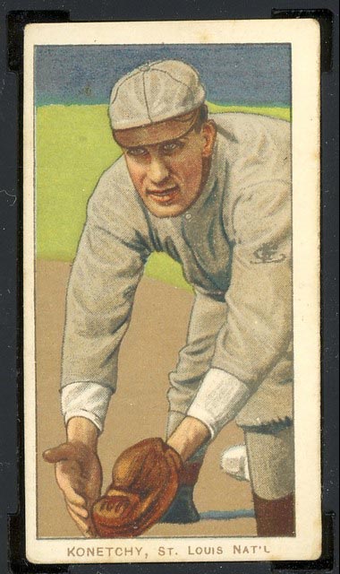 1909-1911 T206 Ed Konetchy (glove near ground) St. Louis Nat’l (National)