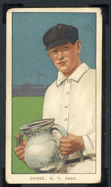 1909-1911 T206 Hal Chase (holding trophy) N.Y. Amer. (American)