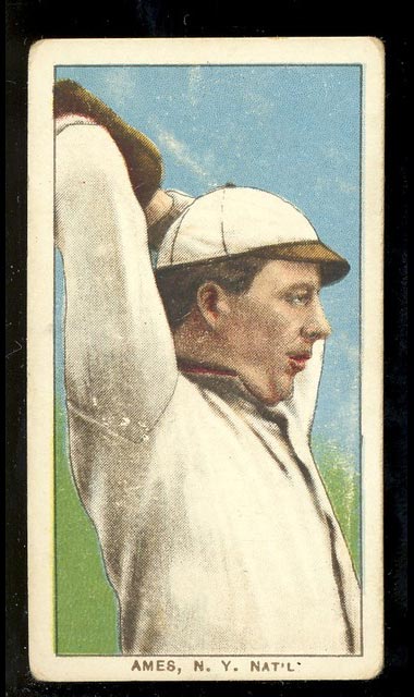 1909-1911 T206 Red Ames (hands above head) N.Y. Nat’l (National)