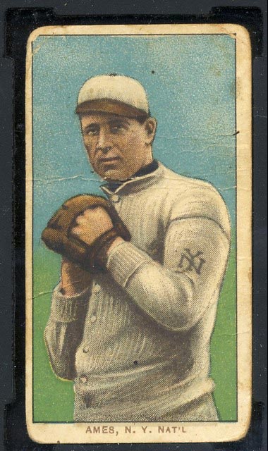 1909-1911 T206 Red Ames (hands at chest) N.Y. Nat’l (National)