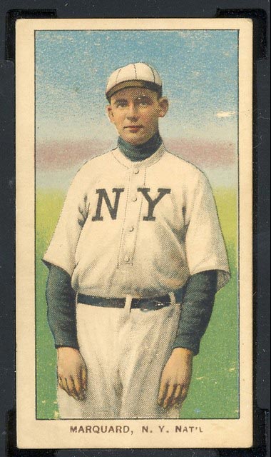 1909-1911 T206 Rube Marquard (hands at thighs) N.Y. Nat’l (National)