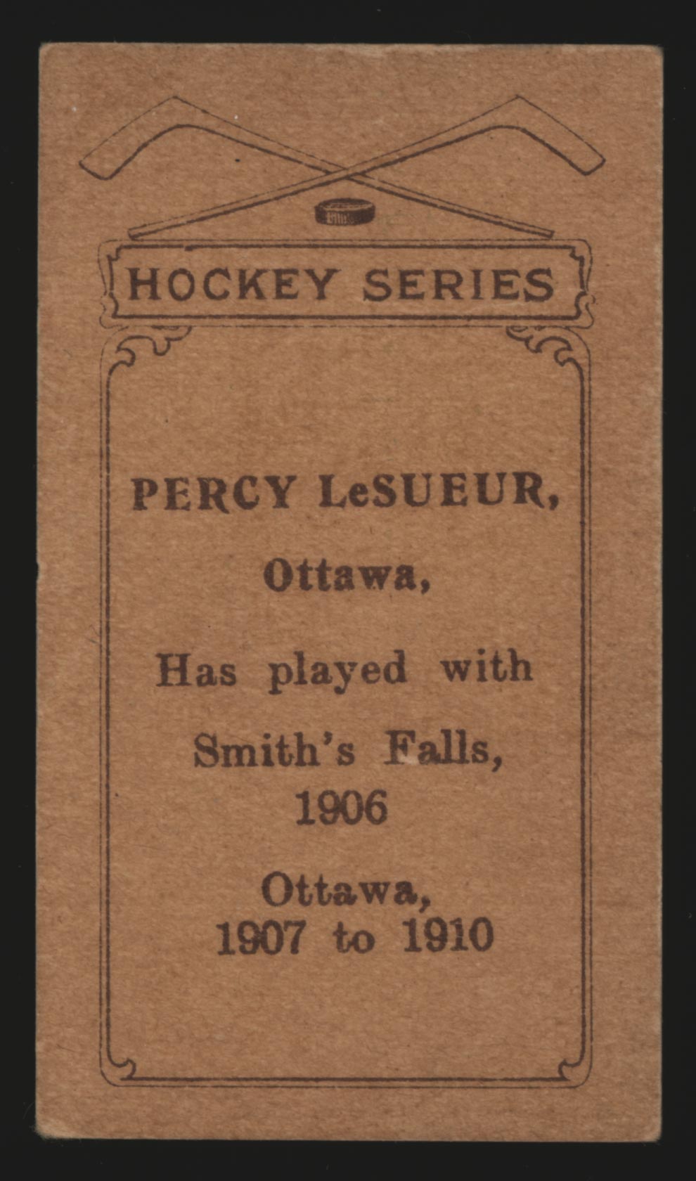 1910-1911 C56 Imperial Tobacco #2 Percy Lesueur Ottawa - Back