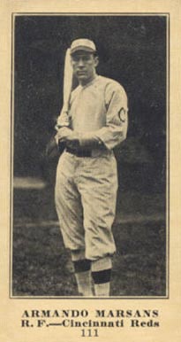 1915-1916 M101-5 Sporting News #111 Armando Marsans Cincinnati Reds