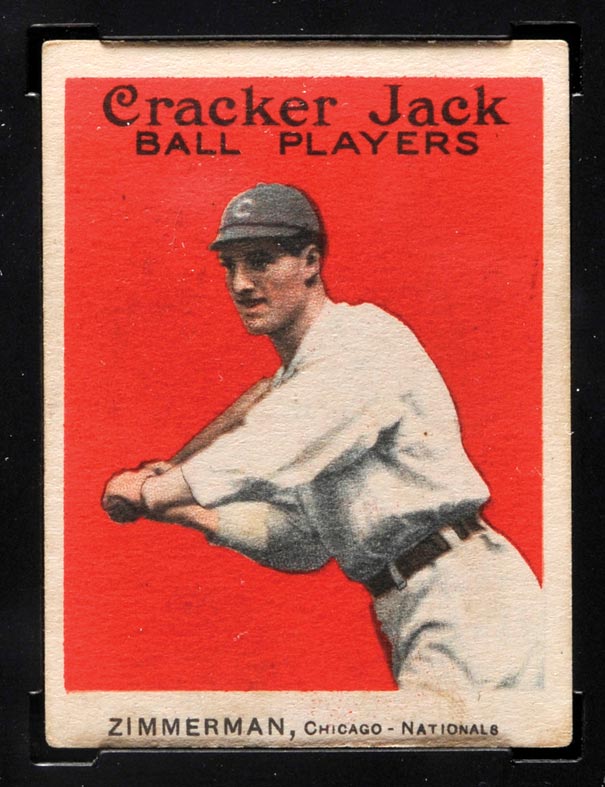 1915 E145-2 Cracker Jack #21 Henry Zimmerman Chicago (National) - Front