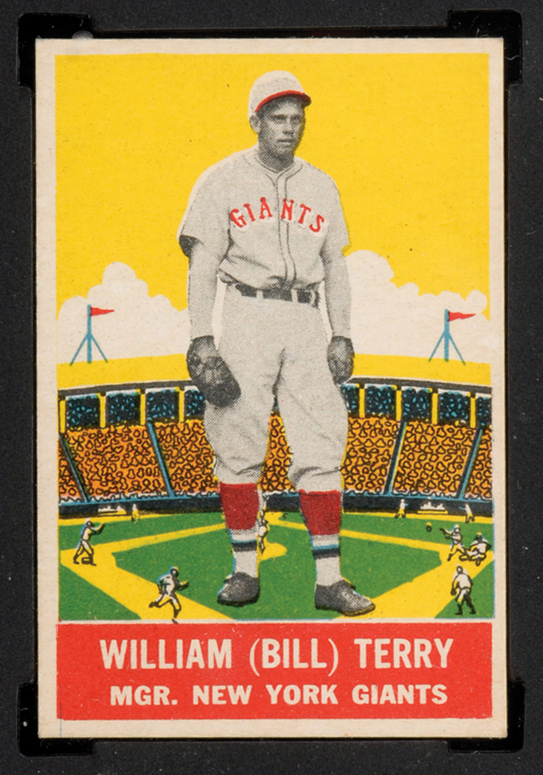1933 DeLong #4 William (Bill) Terry New York Giants - Front