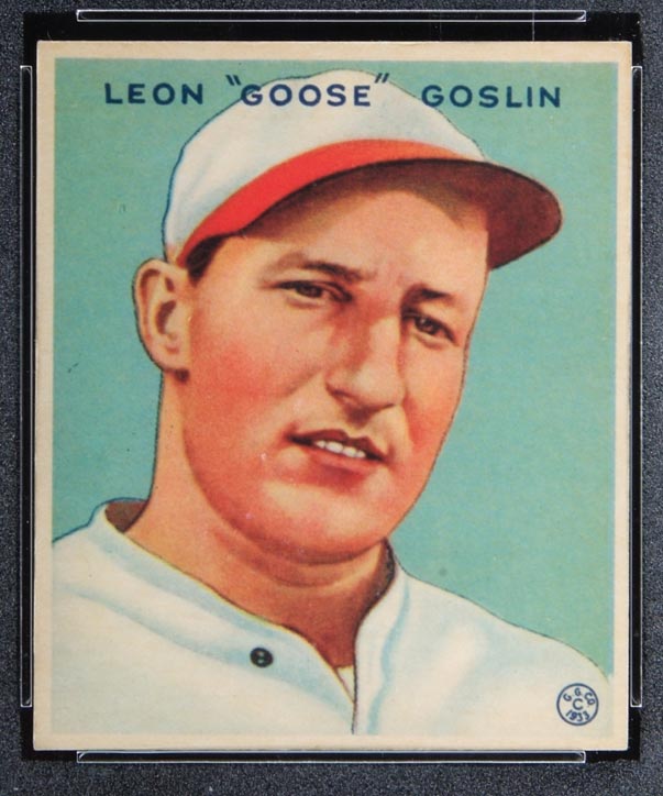 1933 Goudey #110 Leon “Goose” Goslin Washington Senators - Front