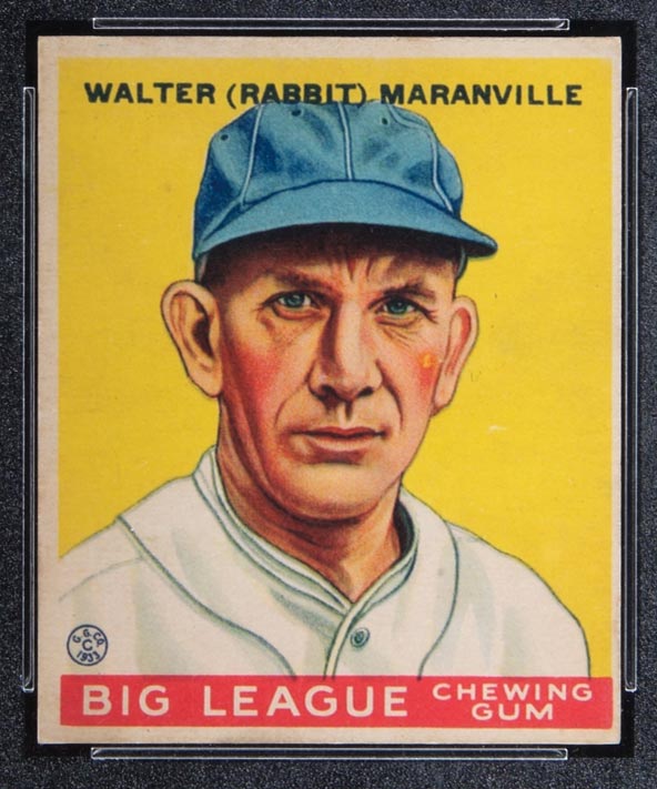 1933 Goudey #117 Walter (Rabbit) Maranville Boston Braves - Front