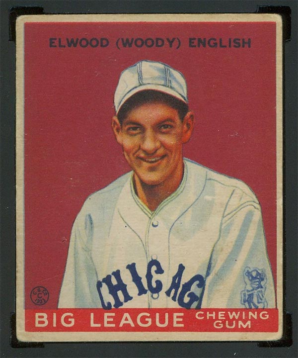 1933 Goudey #135 Elwood (Woody) English Chicago Cubs - Front