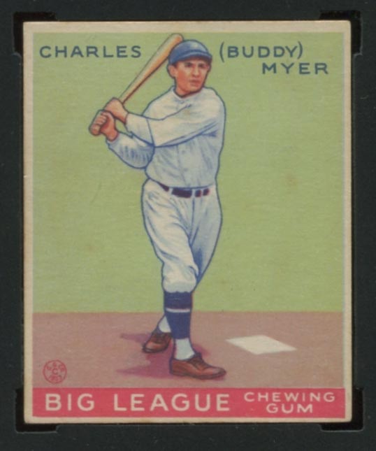 1933 Goudey #153 Charles (Buddy) Myer Washington Senators - Front