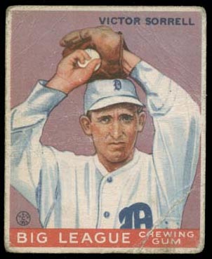 1933 Goudey #15 Victor Sorrell Detroit Tigers - Front