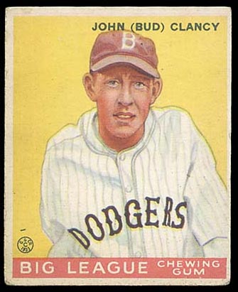 1933 Goudey #32 John (Bud) Clancy Brooklyn Dodgers - Front