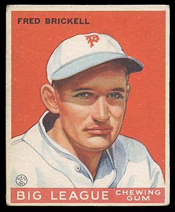 1933 Goudey #38 Fred Brickell Philadelphia Phillies - Front