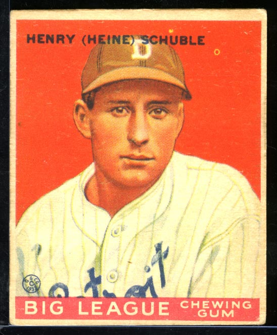 1933 Goudey #4 Henry (Heinie) Schuble Detroit Tigers - Front