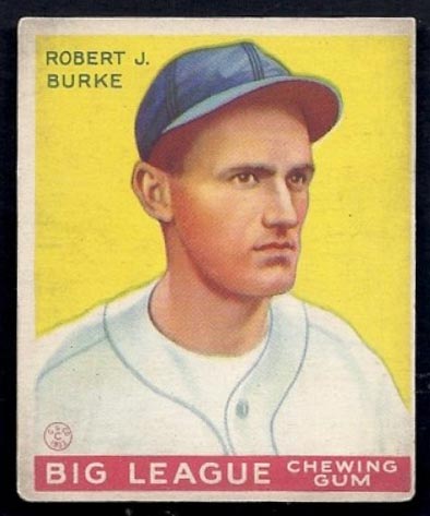 1933 Goudey #71 Robert J. Burke Washington Senators - Front