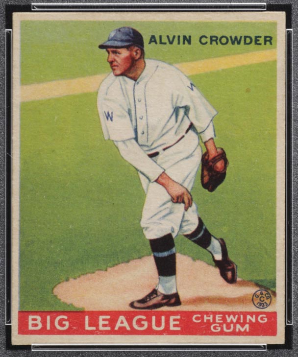 1933 Goudey #95 Alvin Crowder Washington Senators - Front