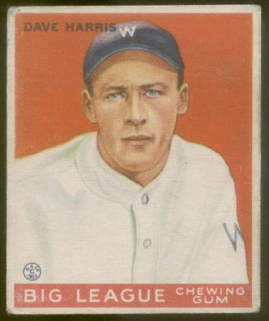 1933 Goudey #9 Dave Harris Washington Senators - Front