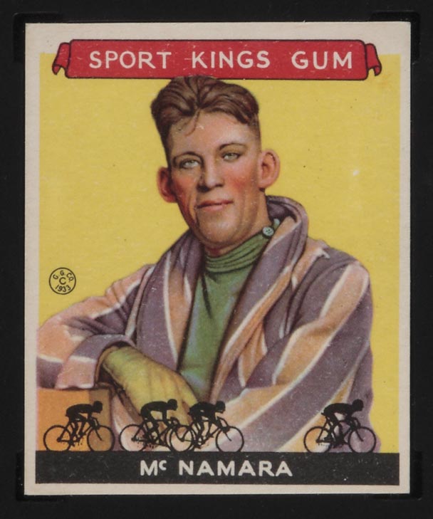 1933 Goudey Sport Kings #15 Reggie McNamara Bicycling - Front