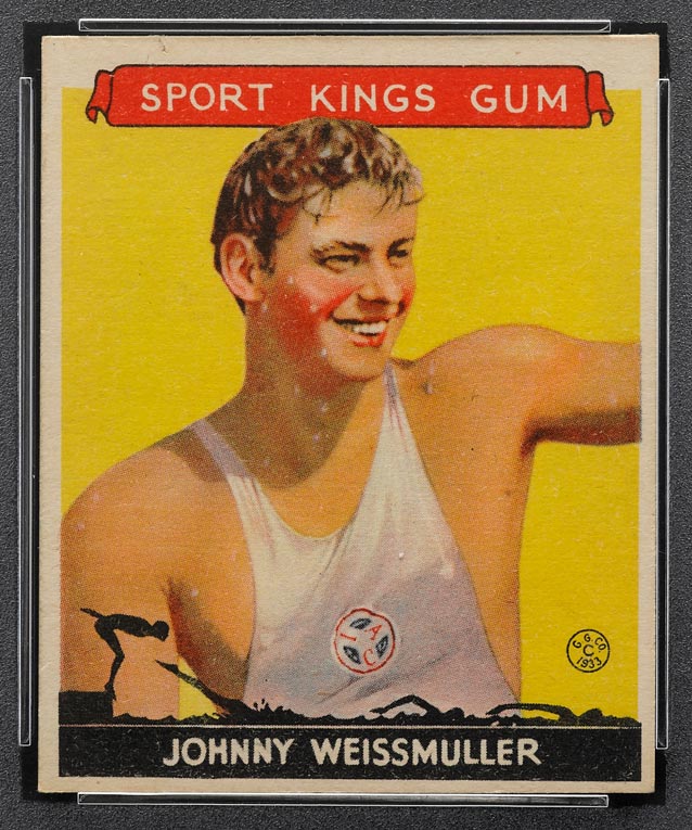 1933 Goudey Sport Kings #21 Johnny Weissmuller Swimming - Front