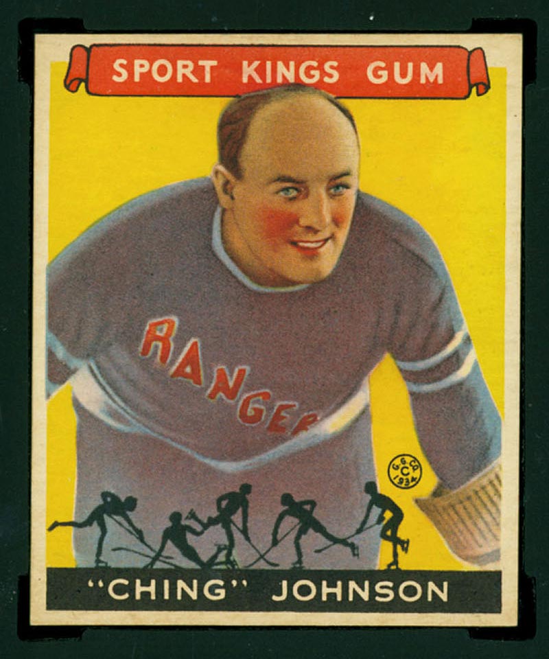 1933 Goudey Sport Kings #30 Irvin “Ching” Johnson Hockey - Front