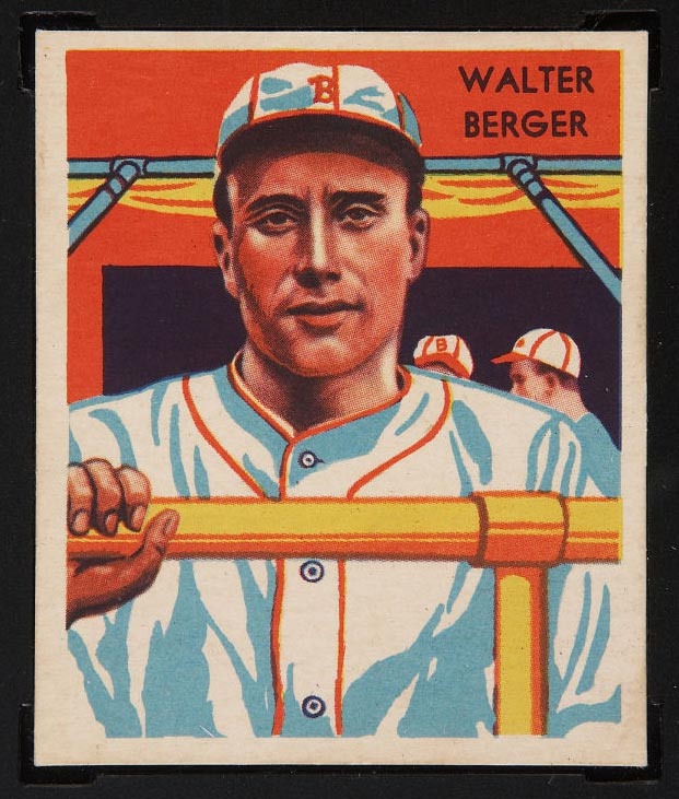 1934-1936 R327 Diamond Stars #108 Walter Berger (1936) Boston Braves - Front