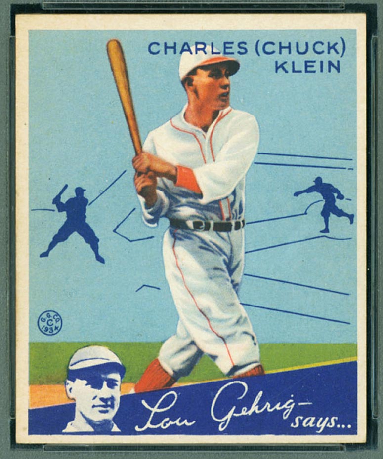 1934 Goudey #10 Charles (Chuck) Klein Chicago Cubs - Front