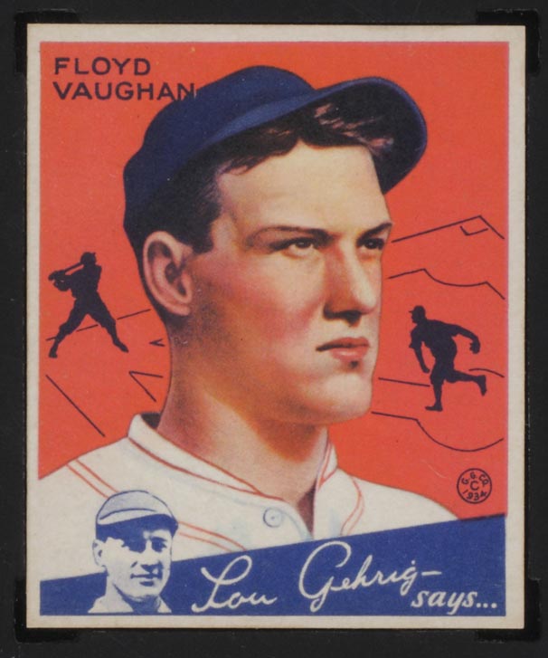 1934 Goudey #22 Floyd (Arky) Vaughan Pittsburgh Pirates - Front