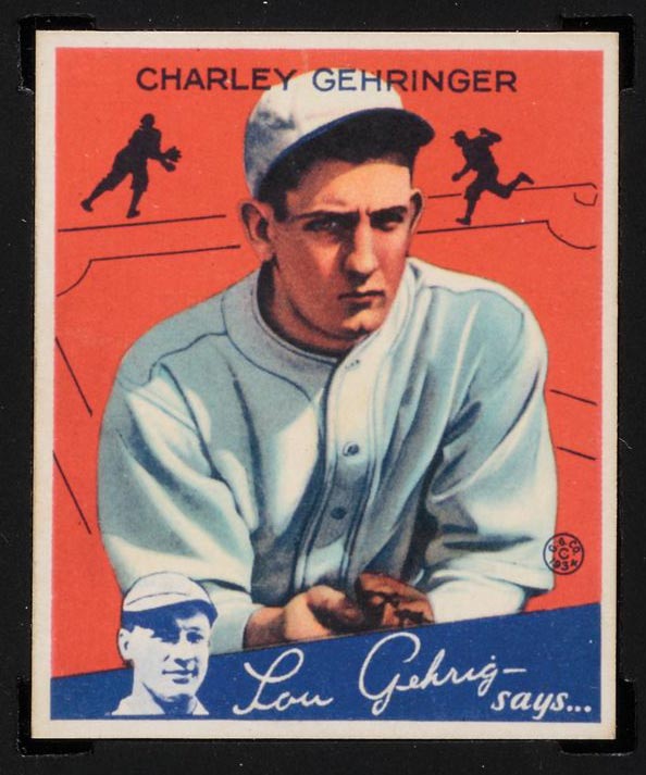 1934 Goudey #23 Charley Gehringer Detroit Tigers - Front