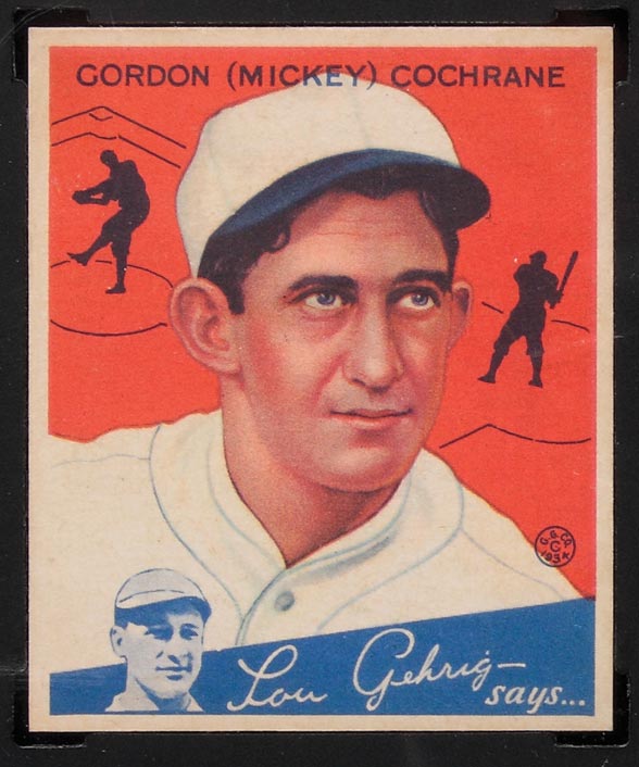 1934 Goudey #2 Mickey Cochrane Detroit Tigers - Front