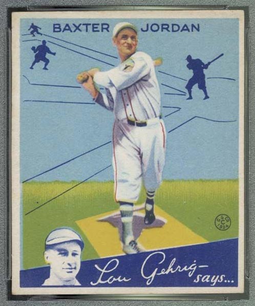 1934 Goudey #31 Baxter (Buck) Jordan Boston Braves - Front