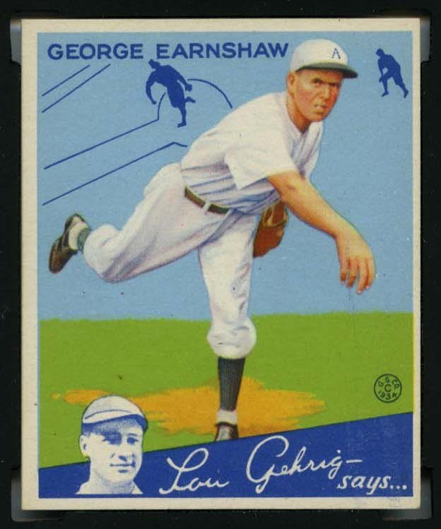 1934 Goudey #41 George Earnshaw Chicago White Sox - Front