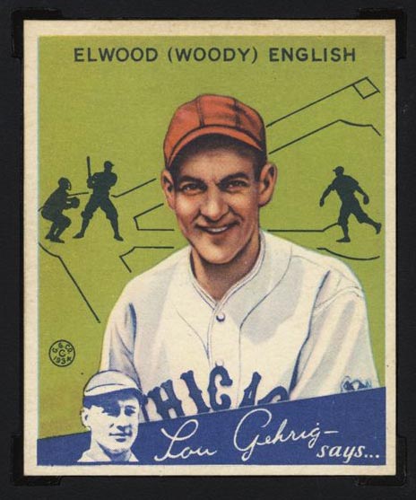 1934 Goudey #4 Elwood (Woody) English Chicago Cubs - Front