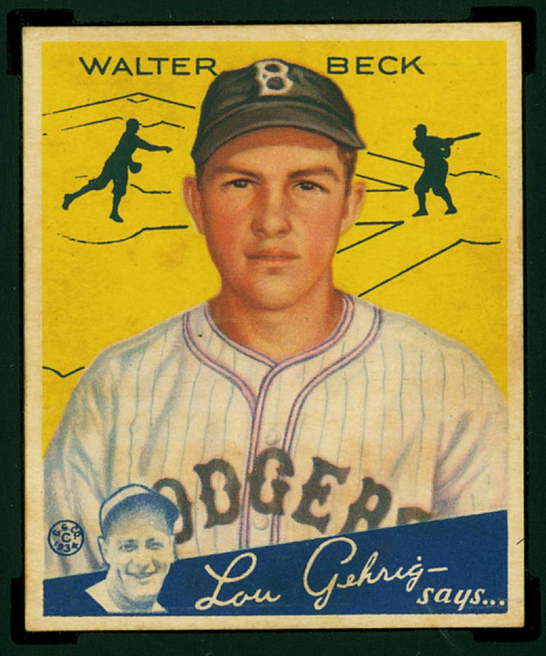 1934 Goudey #50 Walter Beck Brooklyn Dodgers - Front