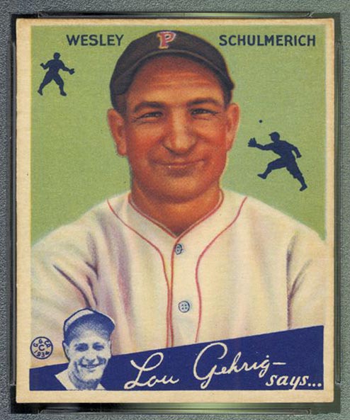 1934 Goudey #54 Wesley Schulmerich Cincinnati Reds - Front