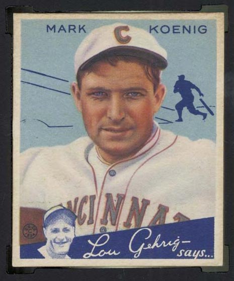 1934 Goudey #56 Mark Koenig Cincinnati Reds - Front