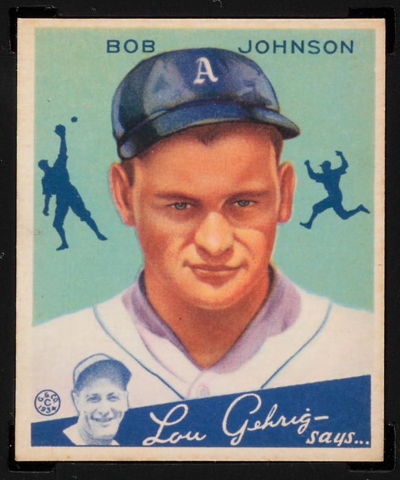 1934 Goudey #68 Bob Johnson Philadelphia Athletics - Front