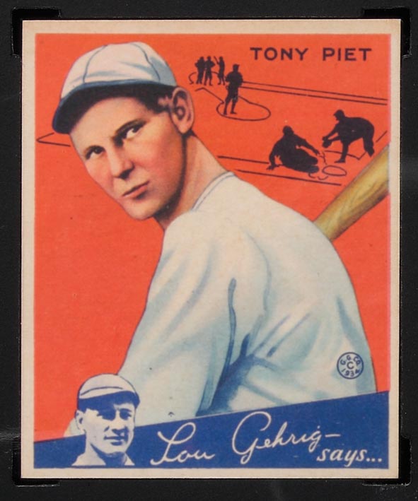 1934 Goudey #8 Tony Piet Cincinnati Reds - Front
