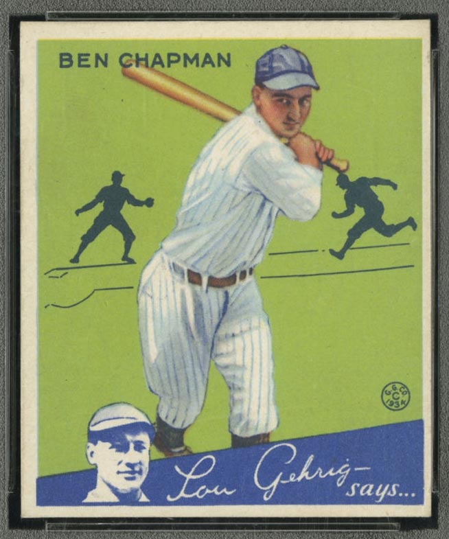 1934 Goudey #9 Ben Chapman New York Yankees - Front