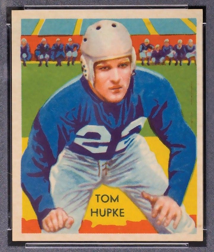1935 National Chicle #12 Tom Hupke Detroit Lions - Front