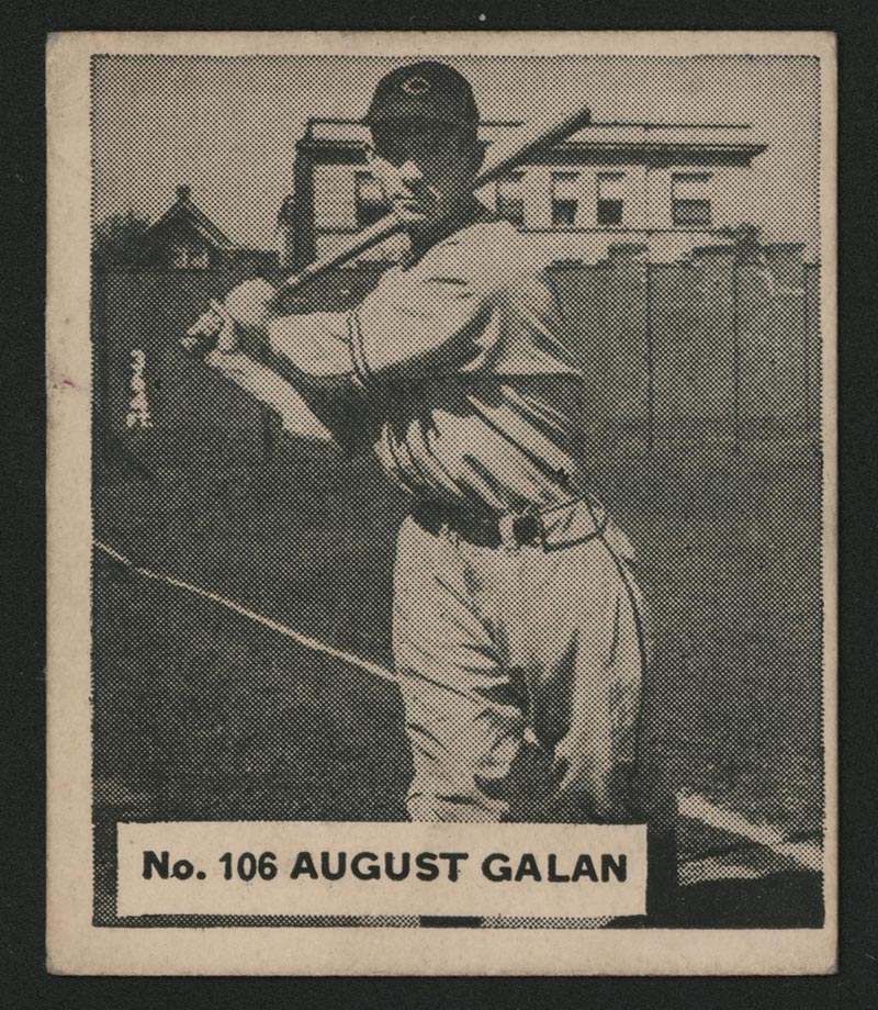 1936 V355 World Wide Gum #106 August Galan Chicago Cubs - Front