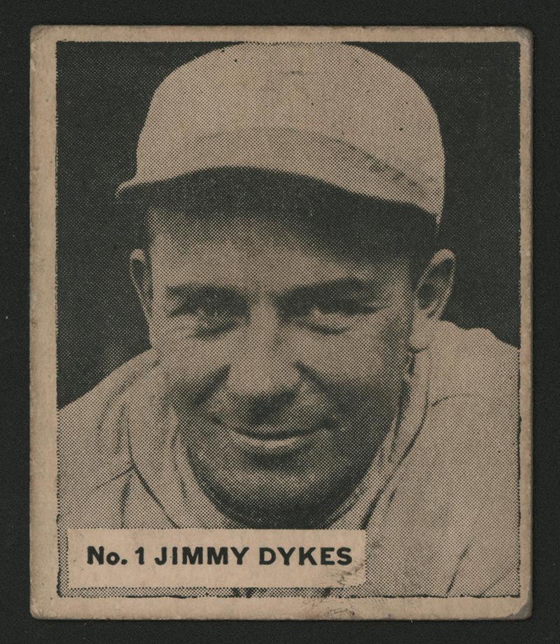 1936 V355 World Wide Gum #1 Jimmy Dykes Chicago White Sox - Front