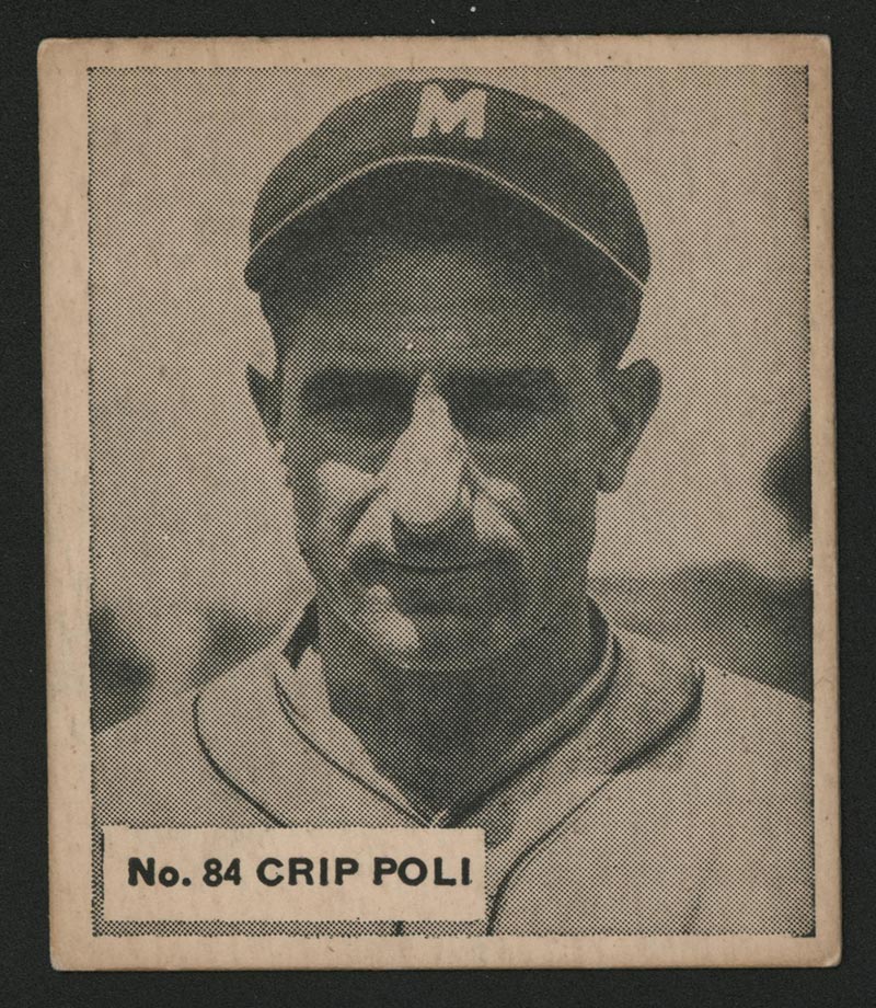 1936 V355 World Wide Gum #84 “Crip” Poli Montreal Royals - Front