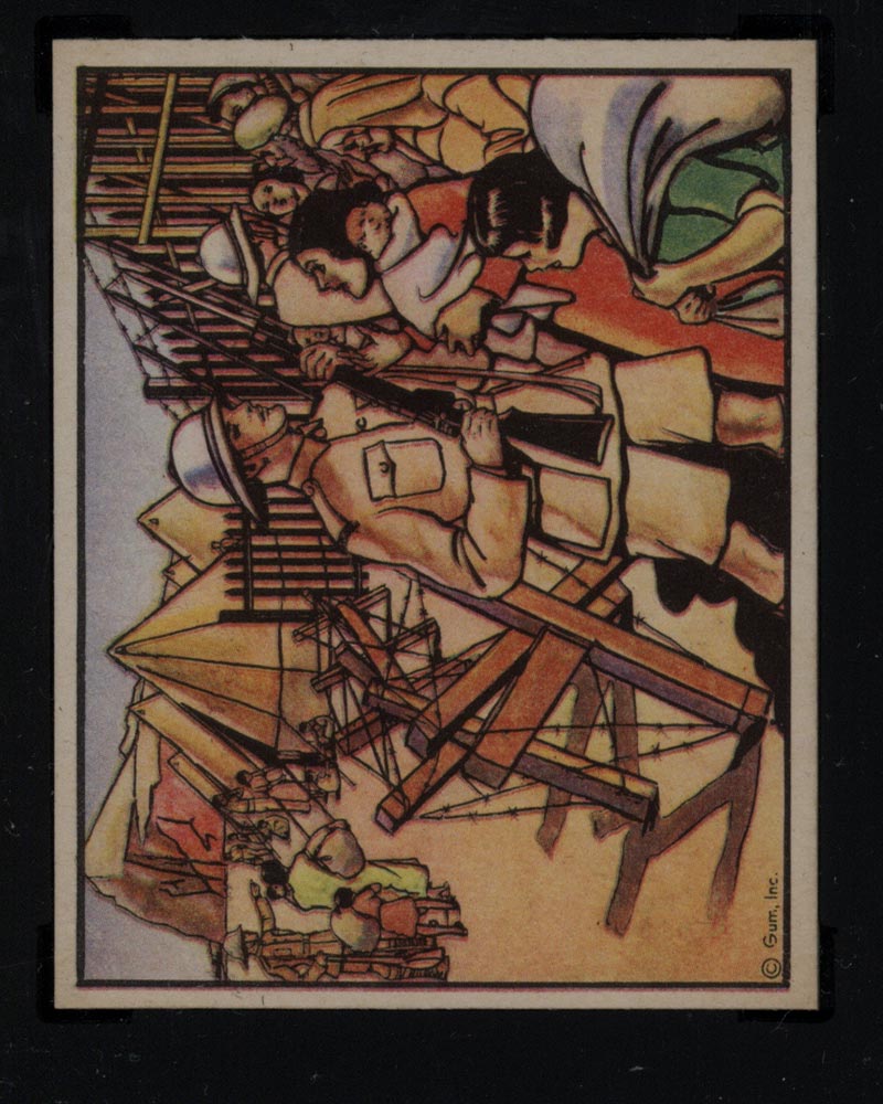 1938 Gum Inc Horrors of War #108 Gibraltar Gives Refuge to Spaniards - Front