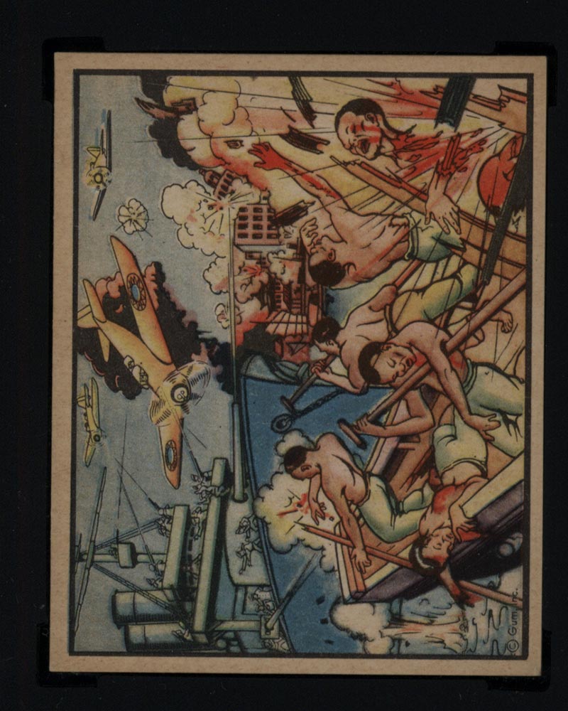 1938 Gum Inc Horrors of War #11 Japanese Flagship Assailed in Whangpoo - Front