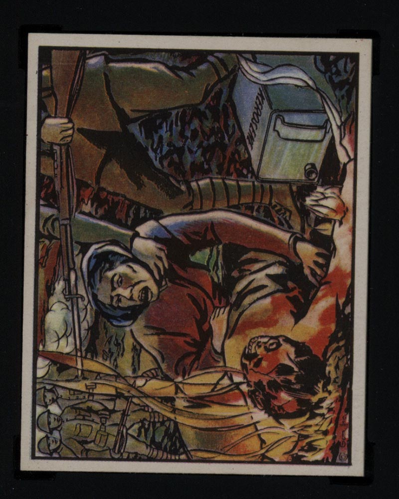 1938 Gum Inc Horrors of War #121 Japanese Apply Torch to Dead Farmer - Front