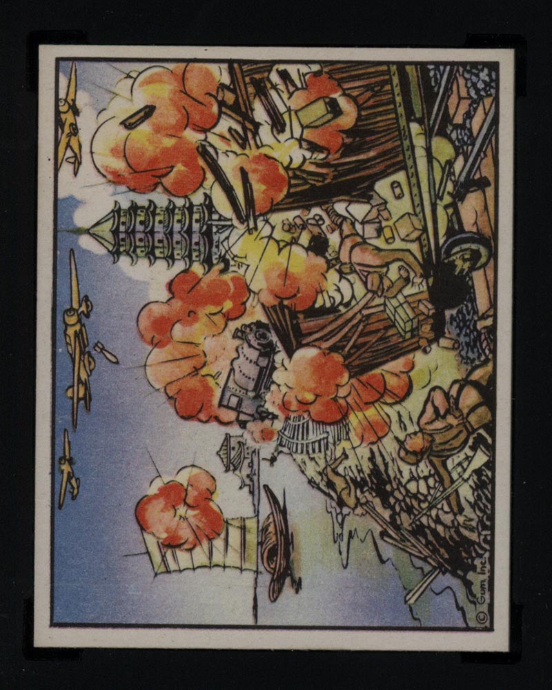 1938 Gum Inc Horrors of War #124 Japanese Bomb Railroad at Suchow - Front