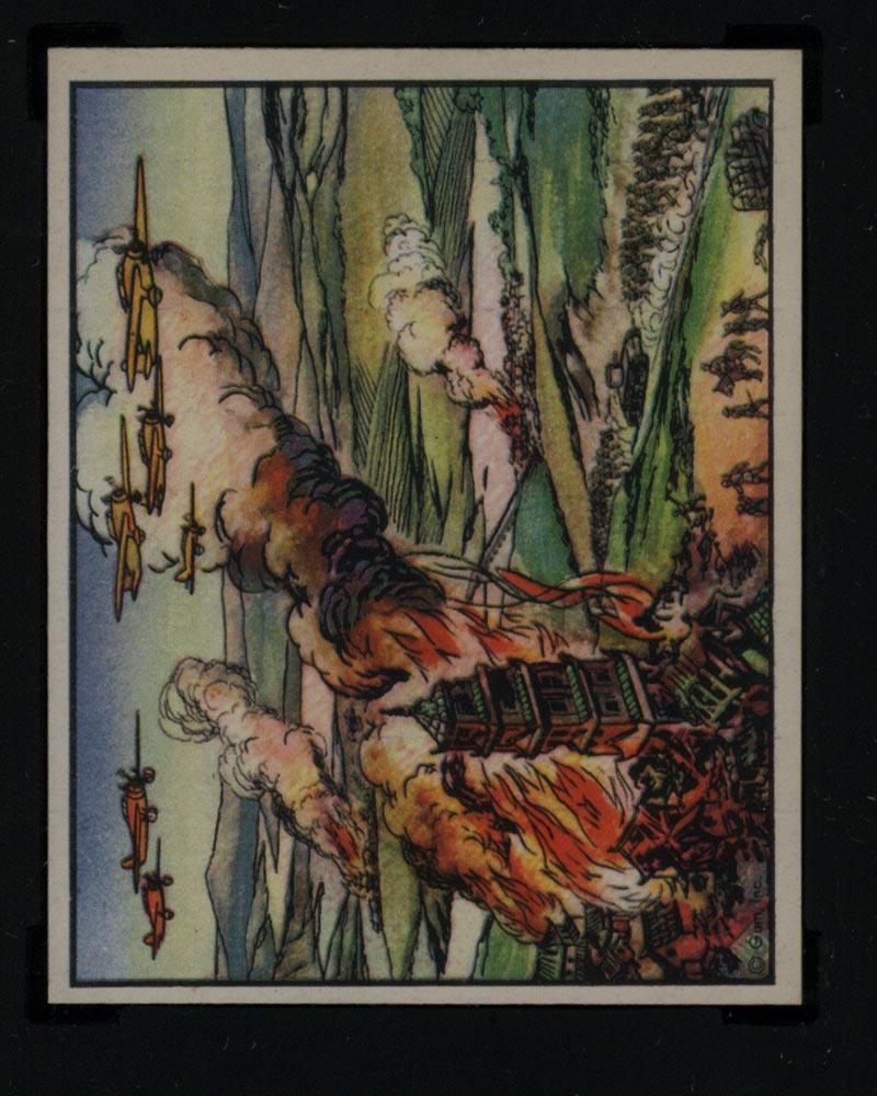 1938 Gum Inc Horrors of War #156 Japs Burn Villages to Smoke Out Guerillas - Front