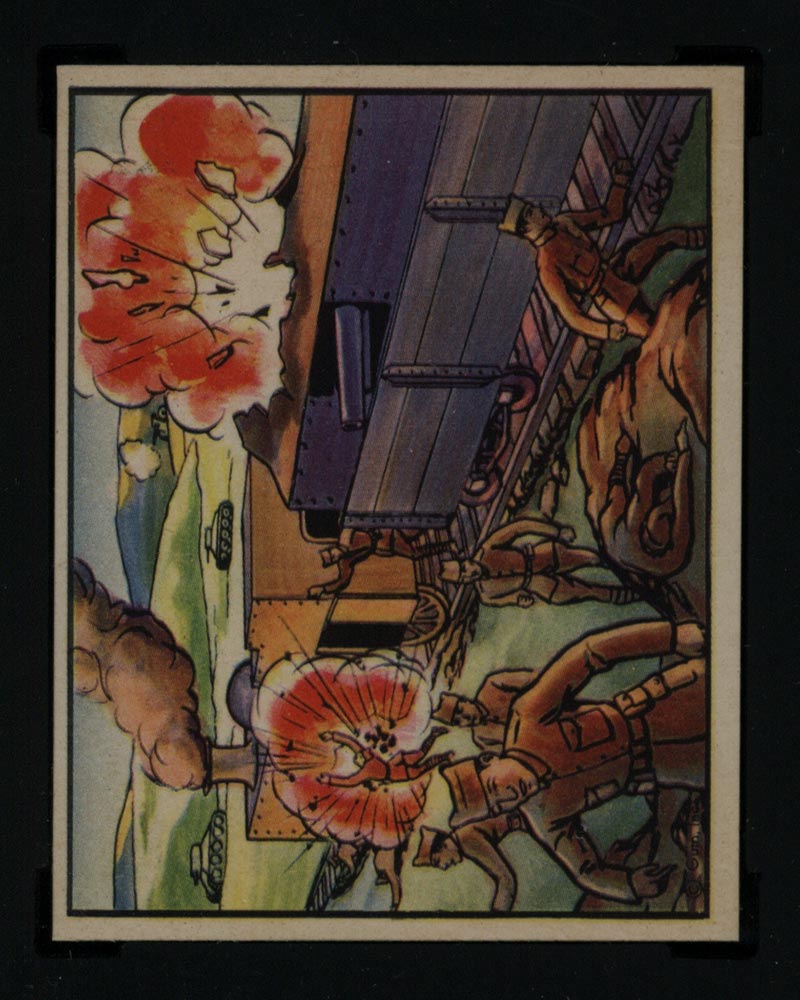 1938 Gum Inc Horrors of War #215 Loyalists Abandon Armored Train Under Fire - Front