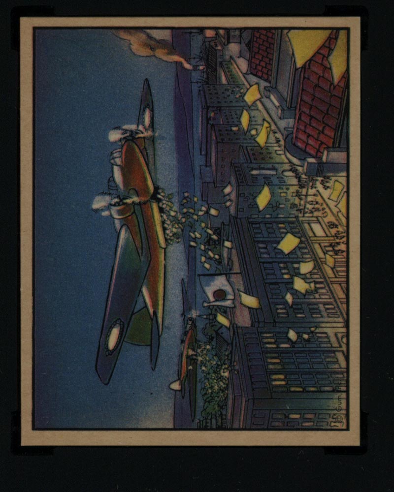 1938 Gum Inc Horrors of War #223 Chinese Bombers Drop Leaflets on Japan - Front