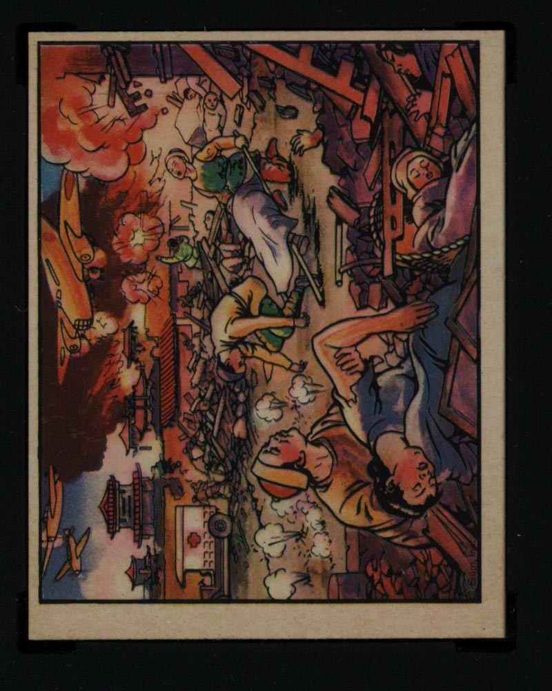 1938 Gum Inc Horrors of War #228 Japs Rain Death in Canton, Ignoring Protests - Front