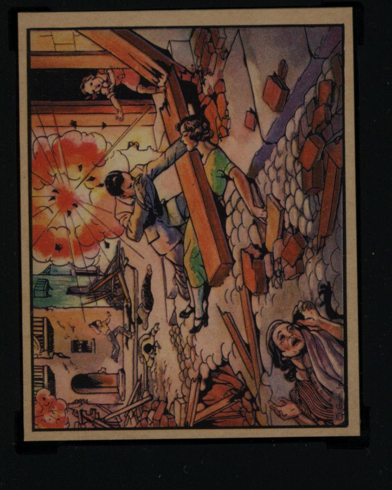1938 Gum Inc Horrors of War #231 Home-going Madrilenos Killed By Shells - Front